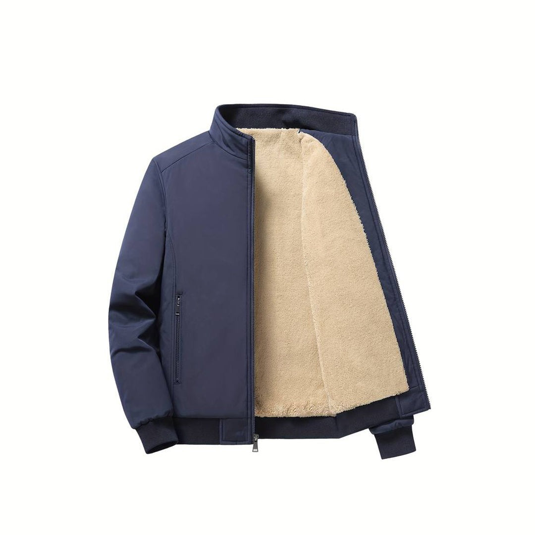 Winter Bomber Jacket - Fleece Lined - Zip-Up - Winter Jacket - Men's Bomber Jacket-Fashion Men Jacket Bomber Winter-Chaps of London-Navy Blue-XXS-Chaps of London