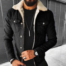 Winter Denim Jacket | Jean Jacket | Regular Fit | Fur Denim Jacket | Men's Jacket-Chaps of London-Black-S-Chaps of London