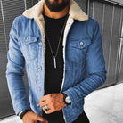Winter Denim Jacket | Jean Jacket | Regular Fit | Fur Denim Jacket | Men's Jacket-Chaps of London-Blue-S-Chaps of London