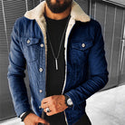Winter Denim Jacket | Jean Jacket | Regular Fit | Fur Denim Jacket | Men's Jacket-Chaps of London-Dark Blue-S-Chaps of London