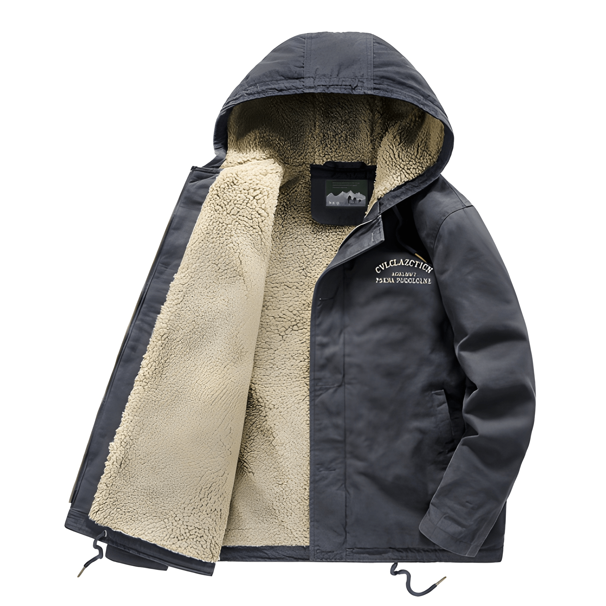 Winter Jacket | Hooded | Fleece Lined | Snow Jacket | Men's Winter Coat-Men’s Winter Jacket-Chaps of London-Black-Blue-S-Chaps of London