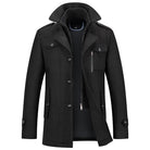Winter Jacket - Men's Zip-Up Single Breasted Wool Jacket-Winterjacken-Chaps of London-Black-XS-Chaps of London