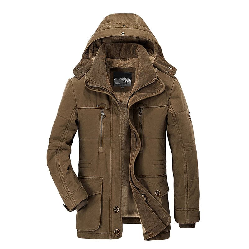 Winter Parka | Hooded | Fleece Lined | Snow Jacket | Male Winter Jackets-Winter Parka Jacket-Chaps of London-Brown-M-Chaps of London