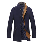 Wool Coat - Men's Classic Single-breasted Lined Winter Jacket-Chaps of London-Blue-S-Chaps of London