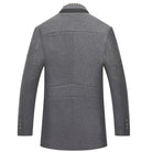 Wool Coat - Men's Classic Single-breasted Lined Winter Jacket-Chaps of London-Chaps of London