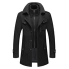 Wool Jacket | Double Layer | Single Breasted | Winter Trench Coat | Men's Winter Jacket -Chaps of London-Black-S-Chaps of London