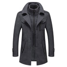 Wool Jacket | Double Layer | Single Breasted | Winter Trench Coat | Men's Winter Jacket -Chaps of London-Grey-S-Chaps of London