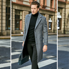 Wool Trench Coat - Men's Stylish Long Single Breasted Trench Coat-Men Coat-Chaps of London-Chaps of London