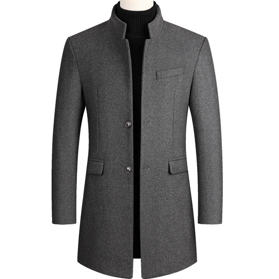 Wool Trench Coat - Single Breasted - Mid Length - Trench Coat - Men's Jackets -Fashion Men Others All-year-Chaps of London-Gray-M-Chaps of London