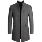 Wool Trench Coat - Single Breasted - Mid Length - Trench Coat - Men's Jackets -Fashion Men Others All-year-Chaps of London-Gray-M-Chaps of London