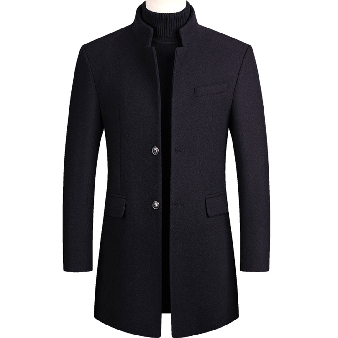 Wool Trench Coat - Single Breasted - Mid Length - Trench Coat - Men's Jackets -Fashion Men Others All-year-Chaps of London-Navy Blue-M-Chaps of London