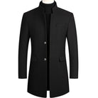 Wool coat - Simple cut - High collar - Winter jacket - Men's coat-Chaps of London-Black-M-Chaps of London