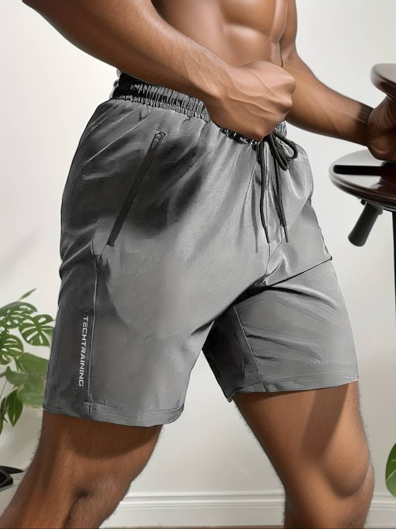 Workout Shorts | Quick Dry | Elastic Waist | Gym Shorts | Men's Shorts-Chaps of London-Gray-S-Chaps of London