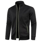 Zip Cardigan | Long Sleeve | Breathable | Zip-Up Jacket | Men's Clothing-Chaps of London-Black-S-Chaps of London