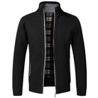 Zip-Up Cardigan | Full Zip | Long Sleeve | Knitted Cardigan | Men's Clothing-Fashion Men Jacket Bomber Fall-Chaps of London-Black-XS-Chaps of London