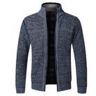 Zip-Up Cardigan | Full Zip | Long Sleeve | Knitted Cardigan | Men's Clothing-Fashion Men Jacket Bomber Fall-Chaps of London-Blue-XS-Chaps of London