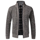 Zip-Up Cardigan | Full Zip | Long Sleeve | Knitted Cardigan | Men's Clothing-Fashion Men Jacket Bomber Fall-Chaps of London-Coffee-XS-Chaps of London