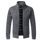 Zip-Up Cardigan | Full Zip | Long Sleeve | Knitted Cardigan | Men's Clothing-Fashion Men Jacket Bomber Fall-Chaps of London-Dark Gray-XS-Chaps of London