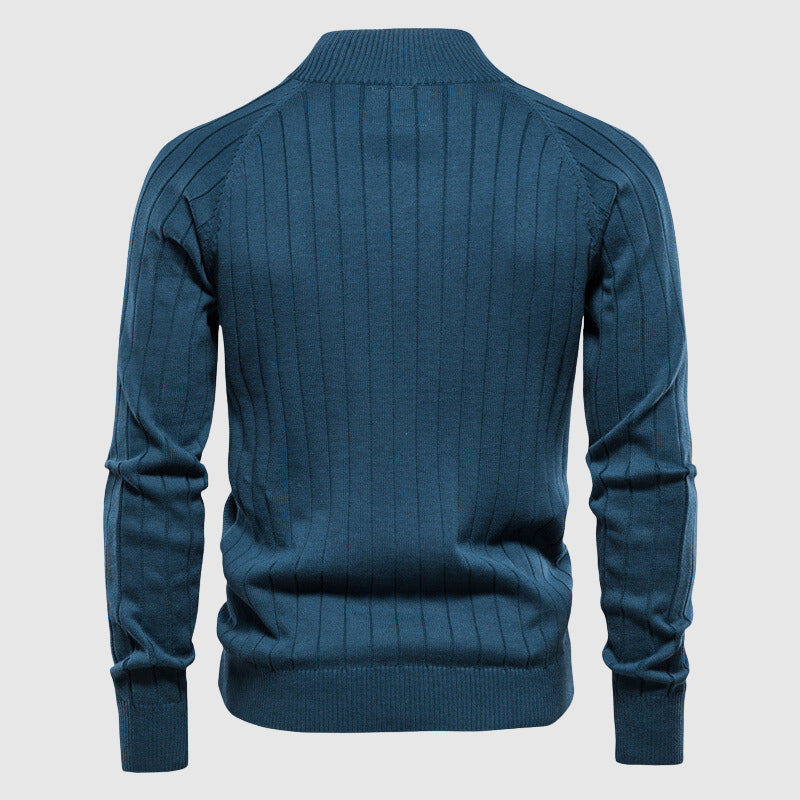 Zip-Up Sweater | Full Zip | Knitted | Zipper Cardigan | Men's Cardigan-Men's Zip Cardigan-Chaps of London-Chaps of London