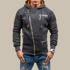 Zipper Hoodie - Warm - Drawstring - Hoodie Jacket - Mens Zip-Up Hoodies-Zip Hoodie-Chaps of London-Dark Gray-XS-Chaps of London